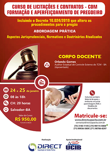 Curso de Licitações e Contratos - Com Formação e Aperfeiçoamento de Pregoeiro 
