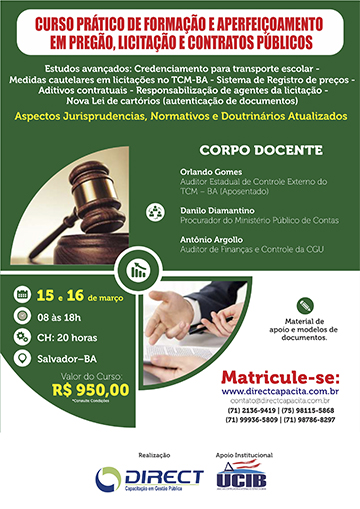 Curso Prático de Formação e Aperfeiçoamento em Pregão, Licitação e Contratos Públicos

