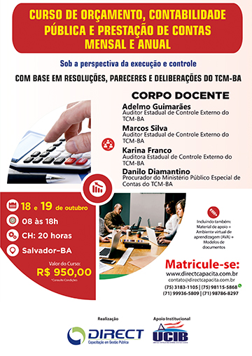 Curso de Orçamento, Contabilidade Pública e Prestação de Contas Mensal e Anual
