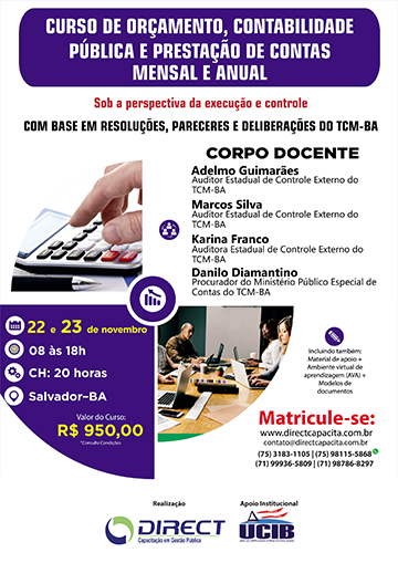 Curso de Orçamento, Contabilidade Pública e Prestação de Contas Mensal e Anual
