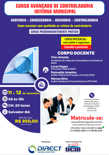 Curso Avançado de Controladoria Interna Municipal 

