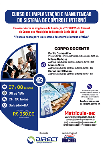 Curso de Implantação e Manutenção do Sistema de Controle Interno
