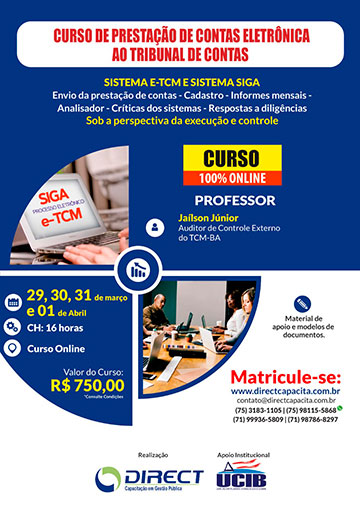 Curso de Prestação de Contas Eletrônicas ao Tribunal de Contas
