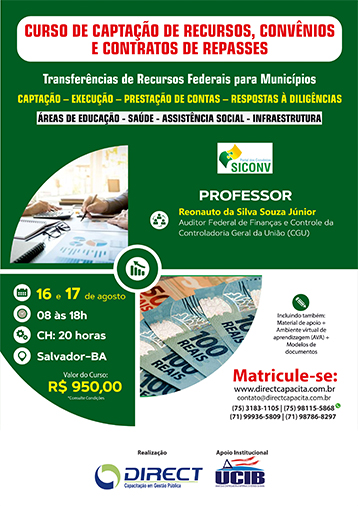 Curso de Captação de Recursos, Convênios e Contratos de Repasses
