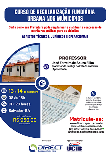 Curso de Regularização Fundiária Urbana nos Municípios
