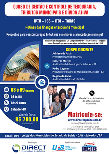 Gestão e Controle de Tesouraria, Tributos Municipais e Dívida Ativa