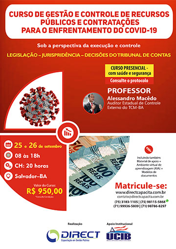 Curso de Gestão e Controle de Recursos Públicos e 
Contratações para o enfrentamento do COVID-19

